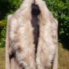 Long Knitted Cardigan – Soft Beige with Detachable Faux Fur Collar