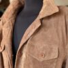 REAL Suede Belted Jacket Vintage– Chestnut Brown with Utility Detailing size 16